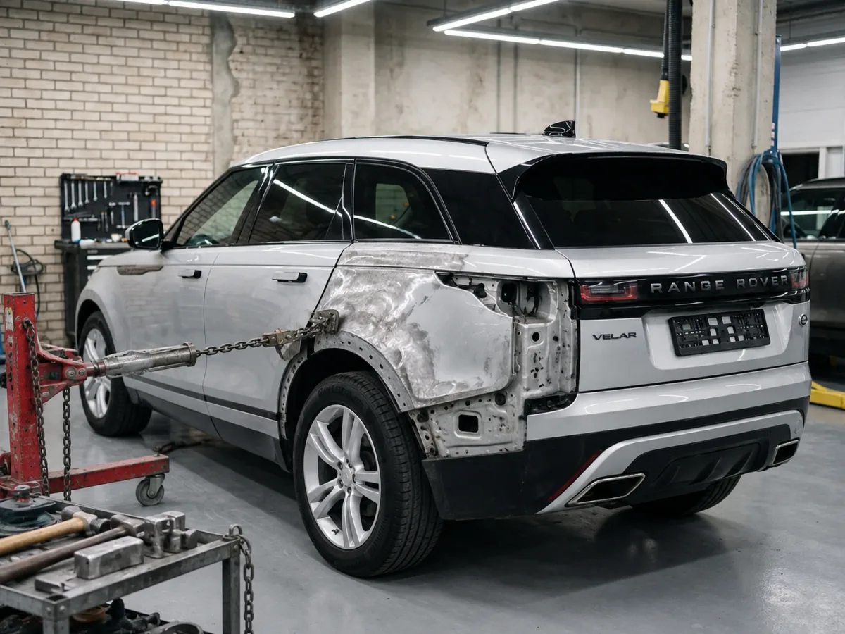 В процессе — Range Rover Velar — ремонт заднего крыла